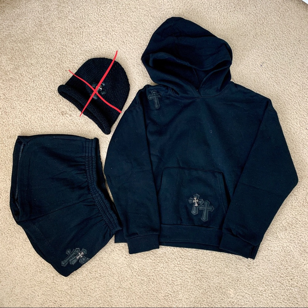 Cross Sweater hoodie and shorts
